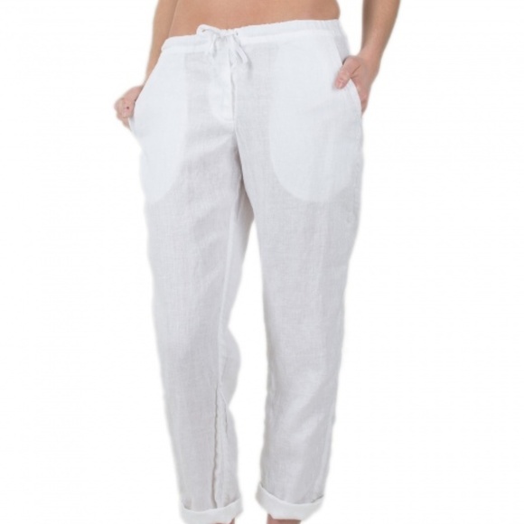 CP Shades Pants - CP Shades Hampton White Linen Pant